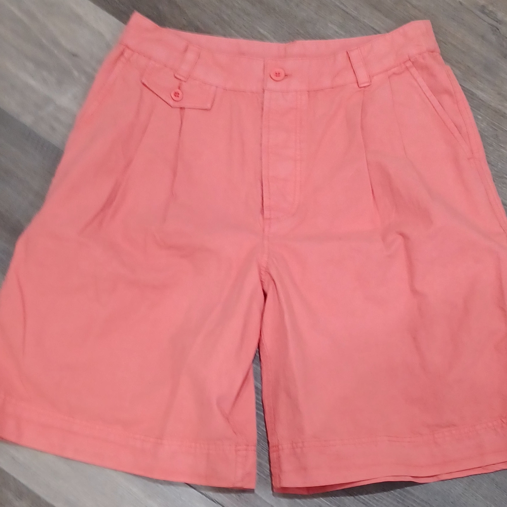 Free People "Say So Trouser" Long Length Bermuda Style Shorts Size 6 Coral
